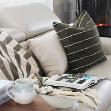 Load image into Gallery viewer, Striped Slub Cushion - Burnt Olive
