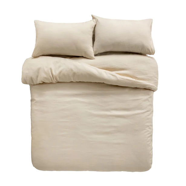 French Linen Queen Doona Cover -Oatmeal