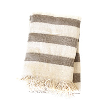 Load image into Gallery viewer, Wide Stripe Taupe Throw
