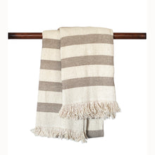 Load image into Gallery viewer, Wide Stripe Taupe Throw
