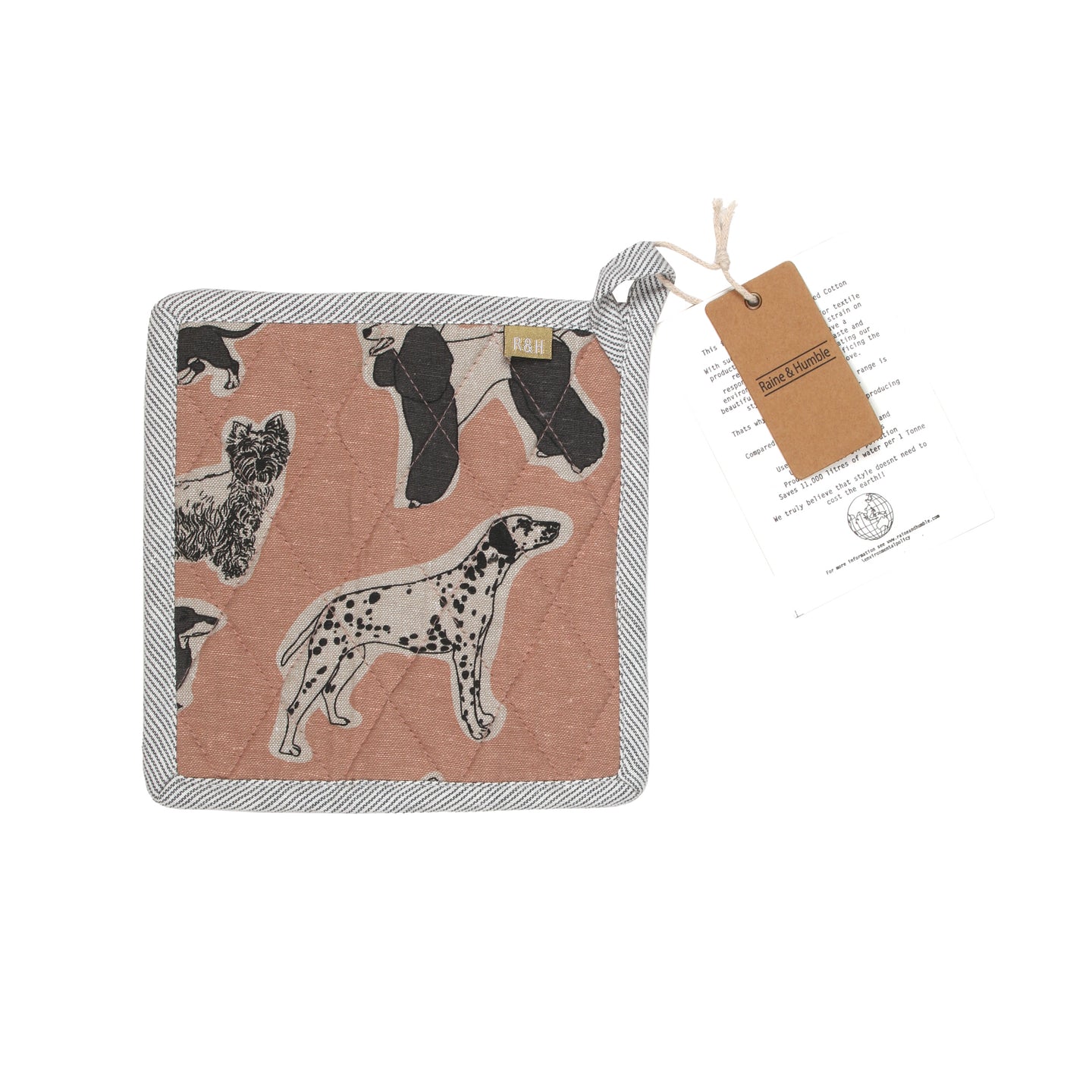 Woof Pot Holder - Salmon Pink