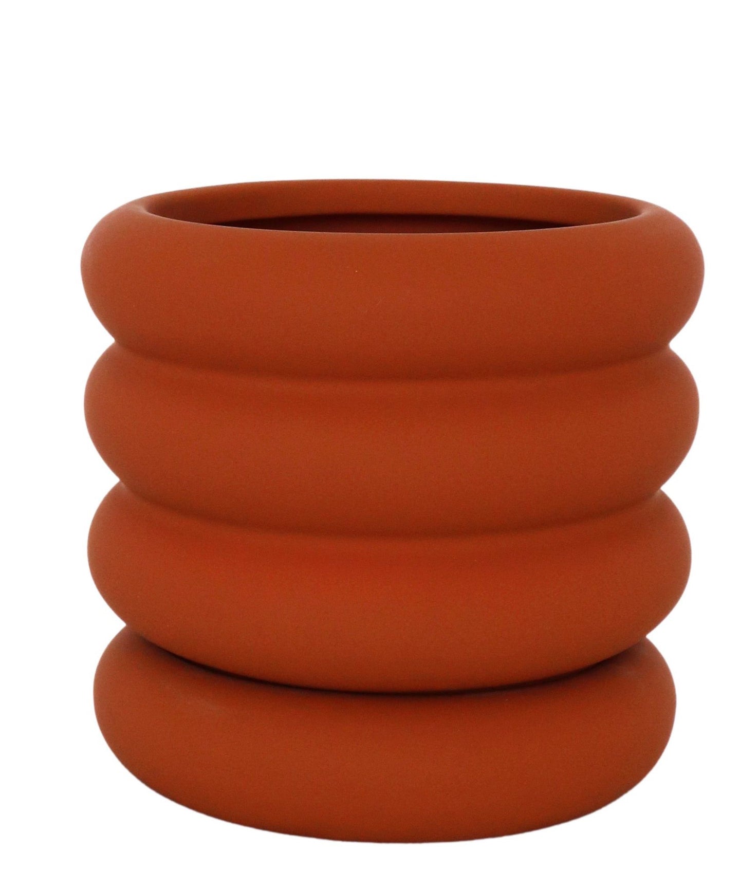 Naomi Ring Planter with Saucer Orange